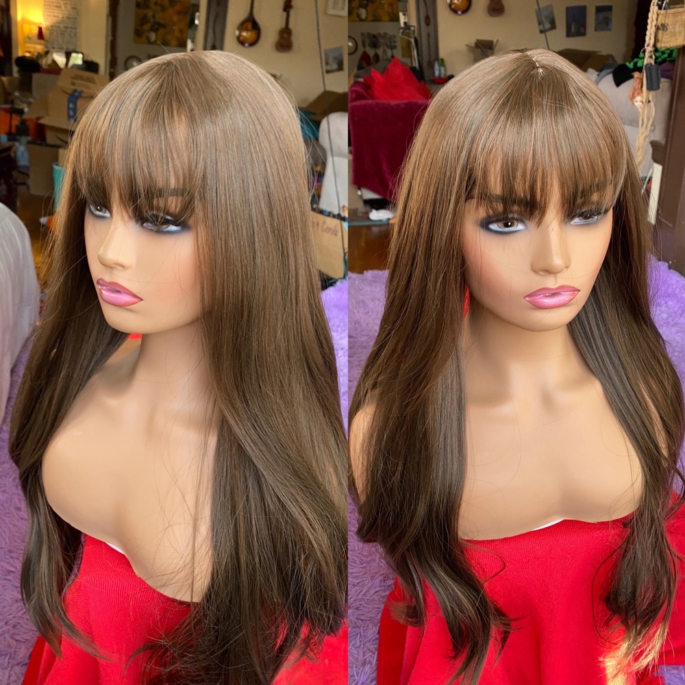 CLEARANCE Brunette wig with bangs